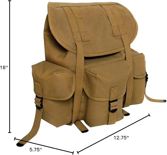 Rothco Mini Alice Pack – Heavyweight 18 OZ Cotton Canvas Rucksack – 20L Capacity