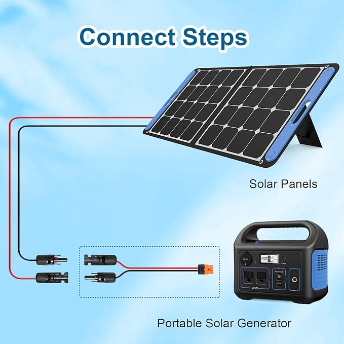 MOOKEERF Solar to XT60i Cable - 100FT Solar Panel Adapter Connector XT60i-F Extension for Portable Power Station