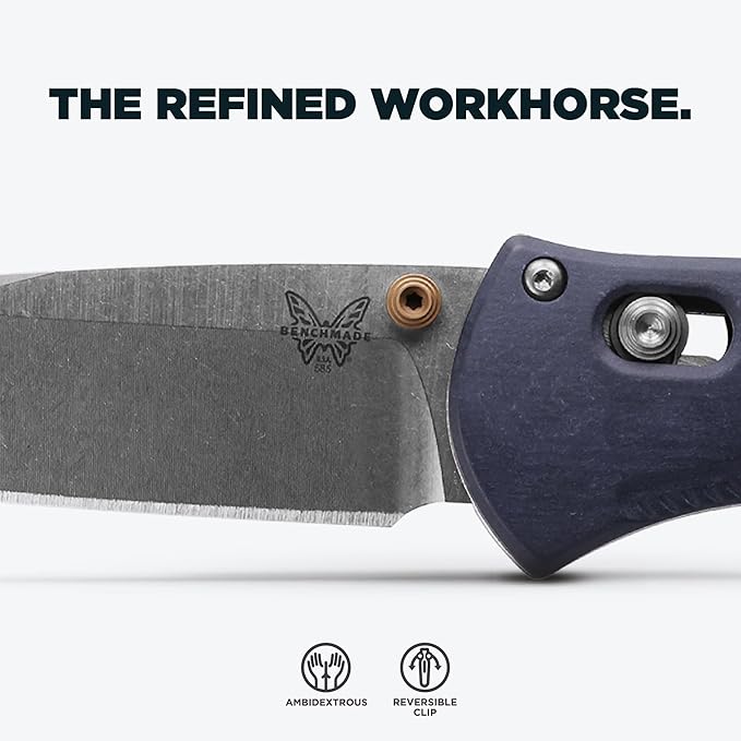 Benchmade - Mini Barrage 585 EDC Knife Drop-Point Blade Blue Canyon Richlite Handle (585-03)