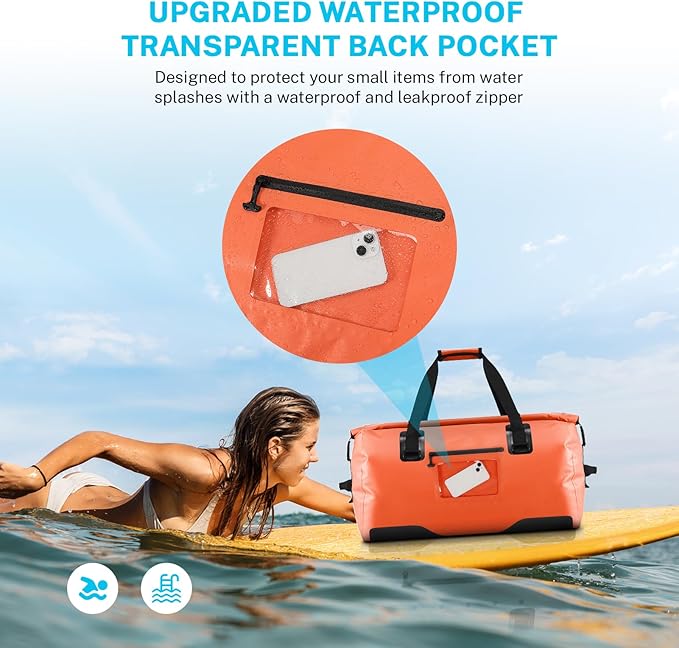 Gonex 40L 60L 80L Extra Large Waterproof Duffle Travel Dry Duffel Bag Heavy Duty Bag with Durable Straps &amp Handles for Kayaking Paddleboarding Boating Rafting Fishing