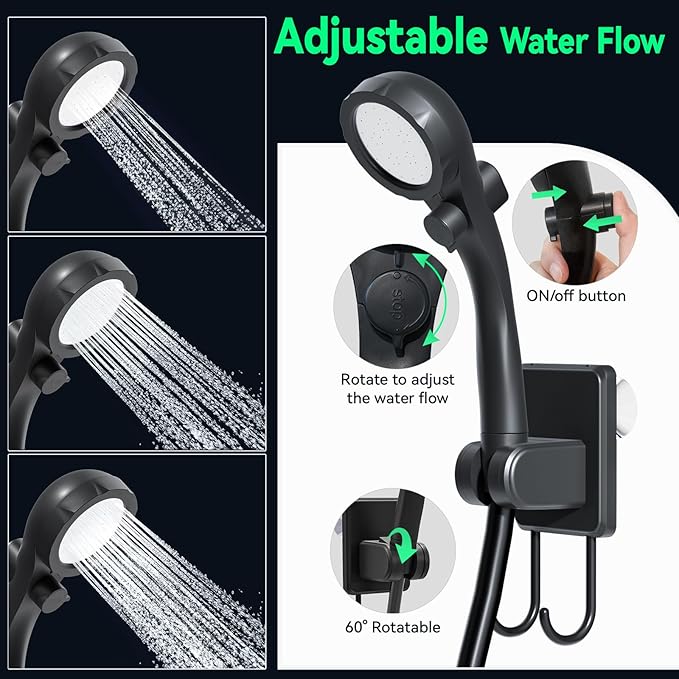Portable Shower for Camping 6000mAh Rechargeable Camping Shower Pump with Power &amp Temperature Display Shower Head and Bidet SprayerOutdoor Shower Pump for Hiking Travel Pet