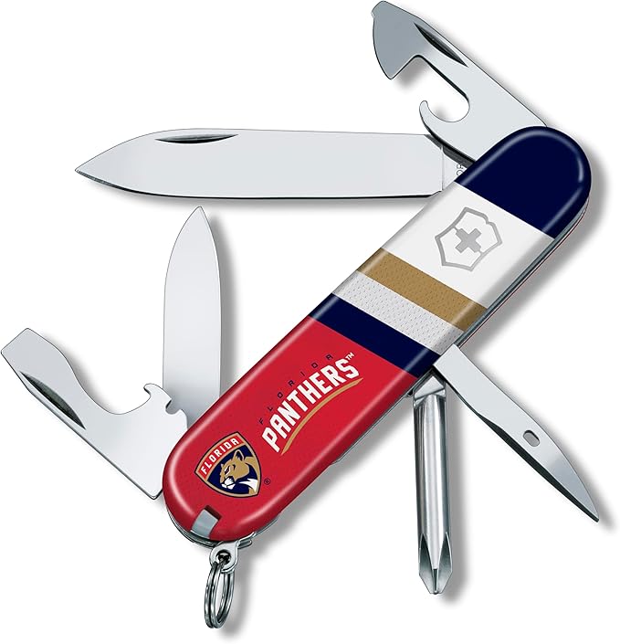 Victorinox Tinker Swiss Army Knife – Compact 12 Function Swiss Made Pocket Knife with Large Blade Small Blade and Bottle Opener – Florida Panthers