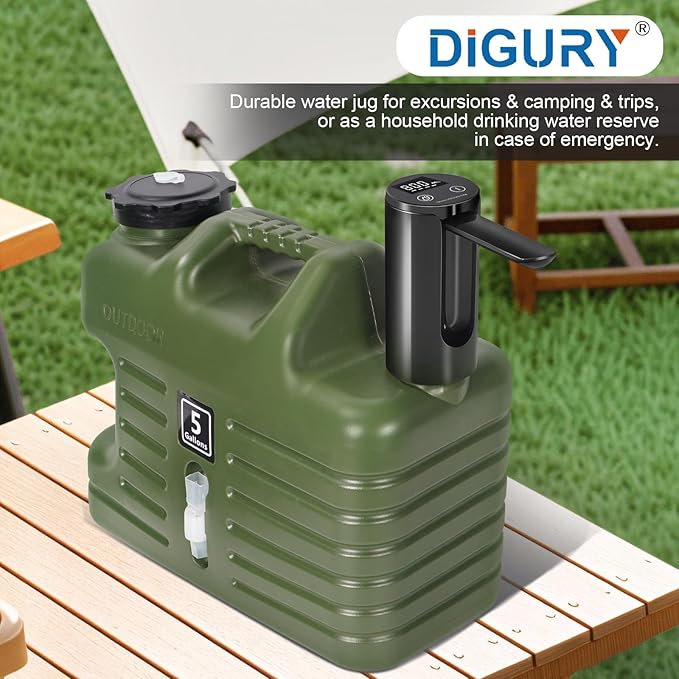 5 Gallon Water Jug with Electric Water Dispenser 2000mAh Automatic Type-C Rechargeable Water Pump BPA Free Camping Water Container Tank No Leakage