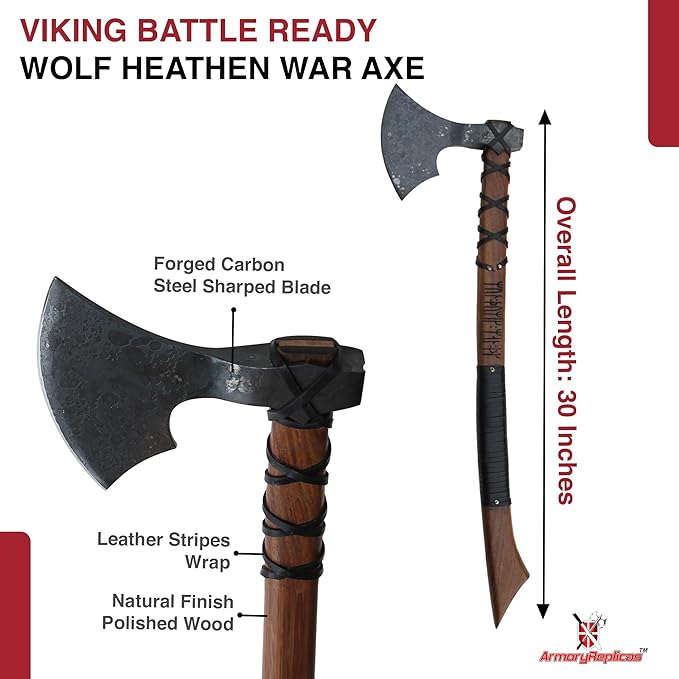 Armory Replicas™ Viking Battle Ready Wolf Heathen War Axe
