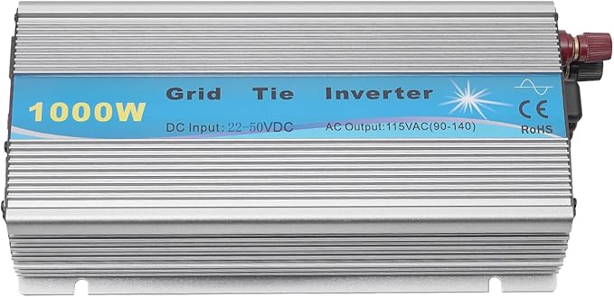 1000W Grid Tie Inverter MPPT Pure Sine Wave DC22-50V Solar Input AC90-140V Output for 36V Solar Panel for Grid-Connected Power Generation in School Power Stations and Household