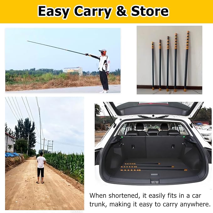 45KV Insulated Line-Supporting Pole 6.6-29.5ft Fiberglass Telescopic Pole Insulation Pick Rod