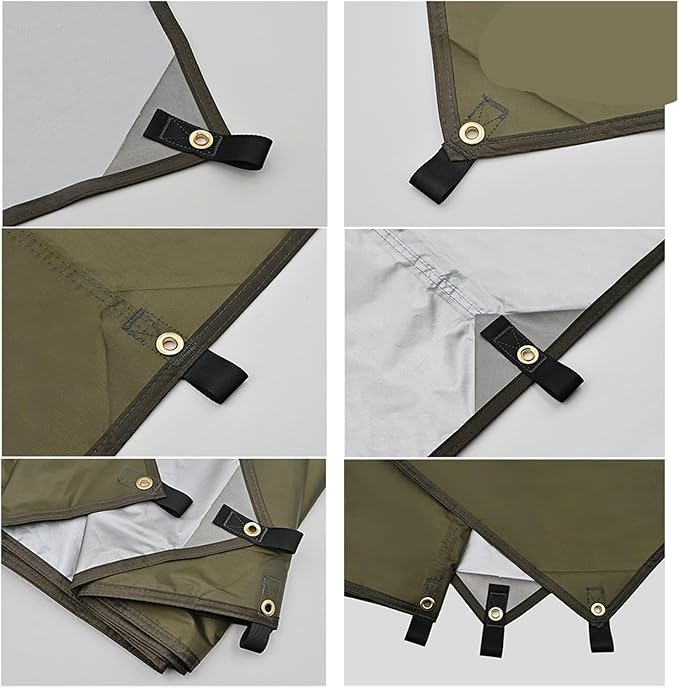 Camping Tarp Waterproof Tent Tourist Awning Shade Garden Canopy Beach Sunshade Outdoor Ultralight Sun Shelter Hiking Backpacking(Light Khaki3x4m)