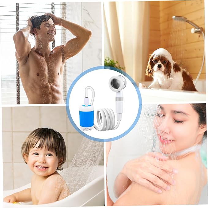 Portable Camping Shower 2 Levels Electric USB Portable Shower Waterproof Outdoor for Camping Hiking Travel Car Washing Pet Cleaning USB