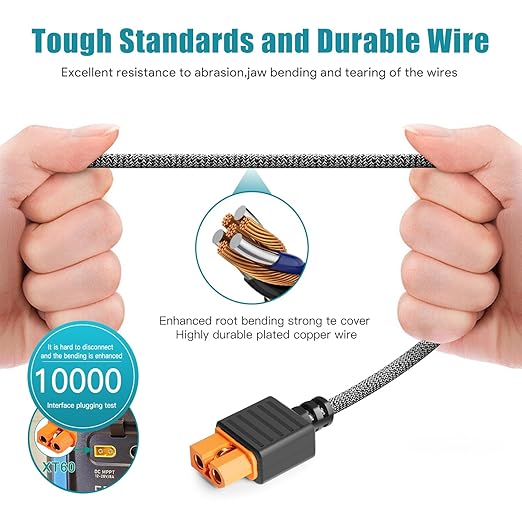 TAIFU 12V/24V XT60i Car Charger Cable for Anker SOLIX Series C300C1000EF ECOFLOW River Delta 3 2 Pro Max PlusBluetti AC2A AC70 AC50B EB55 Portable Power StationDJI Power 1000 500 Solar Generator