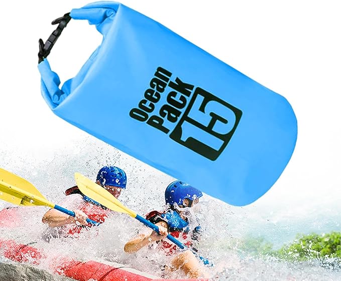 Waterproof Dry Bags for Beach 15L Roll Top Fishing Storage Water Sports Dry Sack for Kayakers Boaters Swimmers Fishermen Rafters Surfers Travelers Hikers Beach Trips Boating Swimming Kayaking