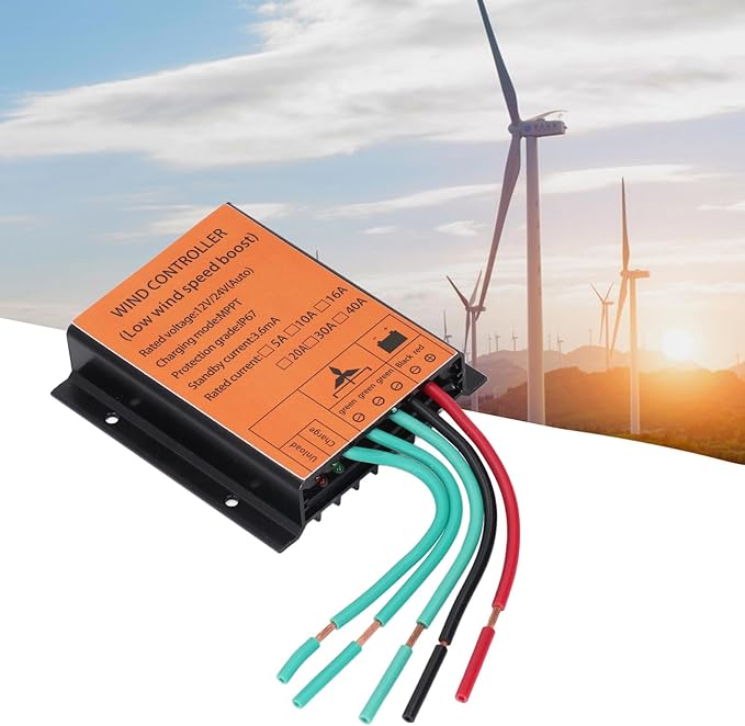 Wind Turbine Charges Controller 12V/24V 300W‑1000W MPPT PWM Wind Turbine Generator Controller 16A IP67 Waterproof Wind Generator Controller Auto Match MPPT Controller