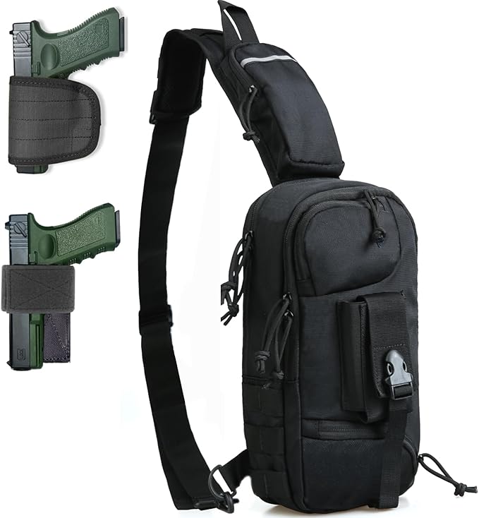 Sling Backpak Tactical Chest Pistol Bag Shoulder Bags Crossbody Sling Backpack Holster Bag for Concealed Carry