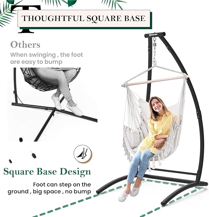 G TALECO GEAR C-Type Hanging Hammock Chair Stand Heavy Steel Swing Hammock Chair Stand Suitable for Indoor and Outdoor Swing Frame（Seat not Include）