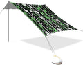 St Patrick's Clovers Stripes Beach Tent Sun Shelter Set UPF50+ UV Protection 10.5 x 9.19 FT Camping Shade Canopy with Sandbags Sand Anchors Carrying Bag and Others