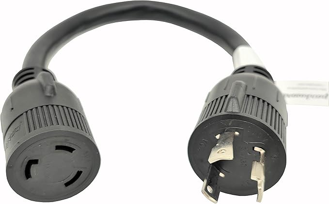 Parkworld 62701 AC Power Adapter Cord NEMA L6-30P Male to L5-30R Generator 30A Outlet for PDUs 125 Volt 1.5FT