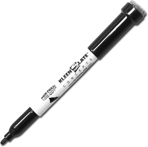 (24) KleenSlate Black Low Odor Dry Eraser Markers with Eraser Bullet point