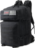 J.SH 45L Large Military Tactical Backpack for Men Army Assault Pack Bag with MOLLE System 3-Day Bug Out Bag for Outdoor Hiking Gym Tactical Missions Rugged Survival &amp Outdoor Rescue - Black