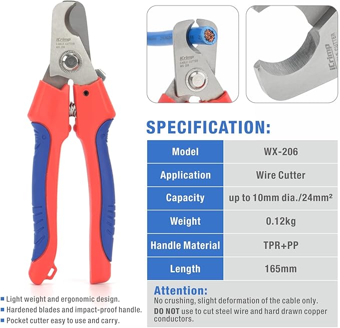 iCrimp Solar PV Cable Crimping Tool Kit for 2.5/4/6mm² with StripperCutter Solar Spanner and solar Connectors