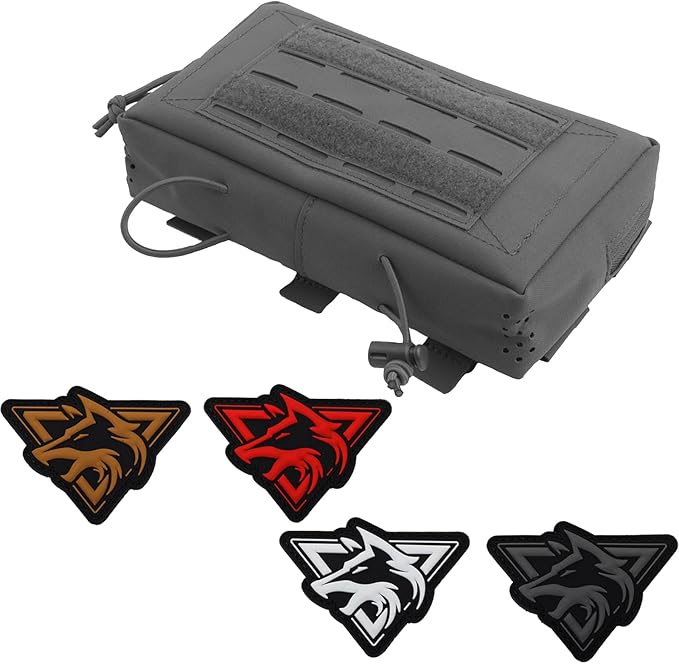Tactical Drop Pouch Sub Abdominal Carrying Kit Bag Outdoor Multi-Functional Tactical Fanny Pack with Hook and Loop Panel for Vest
