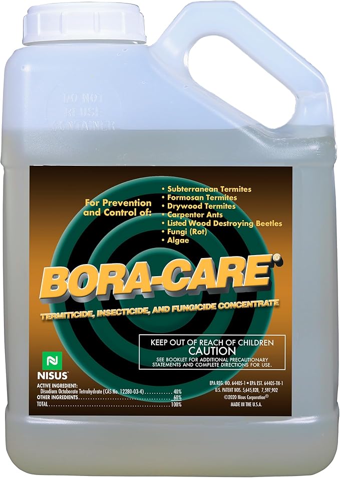 Bora-Care Termiticide Insecticide and Fungicide Concentrate Wood Treatment for Termite and Beetle Prevention 1 Gallon