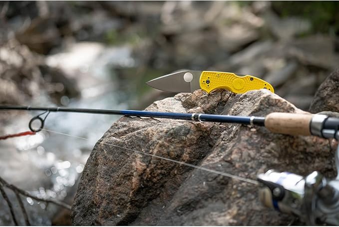 Spyderco Native 5 Salt Knife with 2.95 Corrosion-Resistant LC200N Steel Blade and Lightweight Yellow FRN Handle - SpyderEdge - C41SYL5