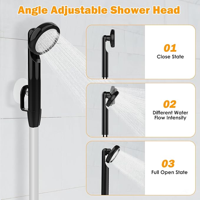 Portable Camping Shower with Digital Display 3-in-1 Outdoor Shower Pump for Camping Beach Pet Washing | Lightweight (1.6lbs) Rechargeable &amp Waterproof