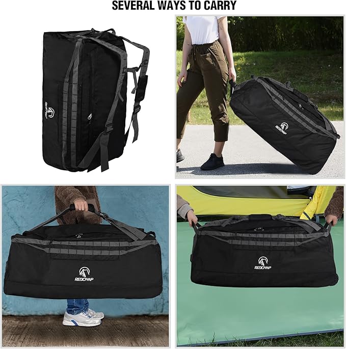 REDCAMP 85L/120L/140L Foldable Duffle Bag with Wheels Large Travel Duffel Bag
