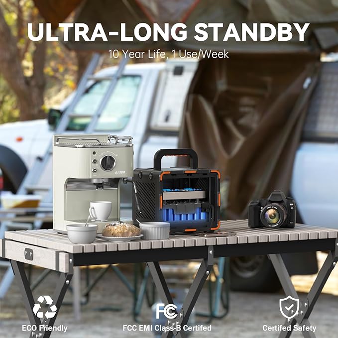 300W Portable Power Station Solar Generator 259Wh 70000mAh LiFePO4 Battery with 65W USB-C PD&ampPure Sine Wave AC Solar Charging for CampingHome BackupEmergency Power(SOS Light &amp LCD Displa