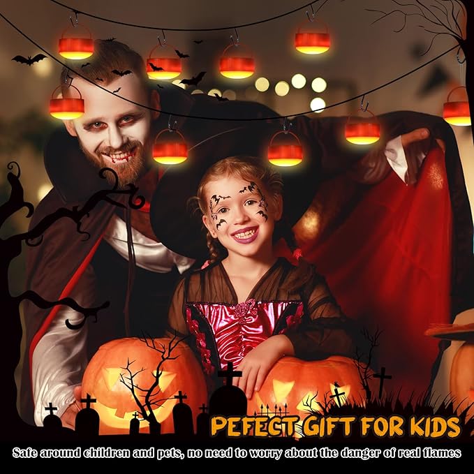 Riakrum 6 Pieces Remote Timer LED Lights with Remote LED Pumpkin Lights Battery Operated Lantern Bright Flameless Candle(Orange White)