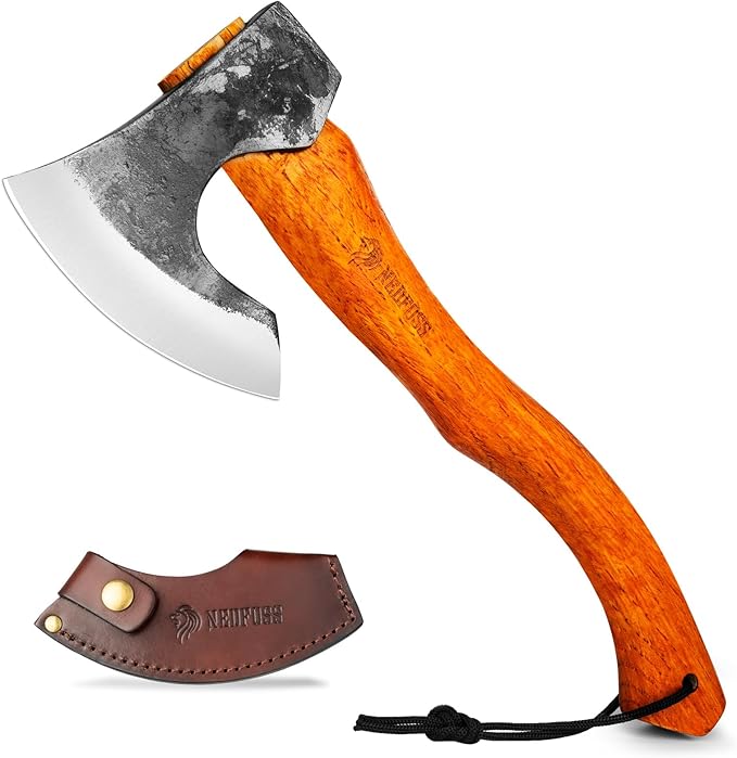 NEDFOSS Mammoth Hatchet Axe for Camping 15.6 Camping Axe for Wood Chopping Hand Forged Camping Axes &amp Hatchets Multipurpose Splitting Axe for Carving Bushcraft Outdoor Forest Garden Gift for