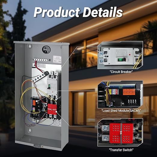 Universal 200A Automatic Transfer Switch with Power ManagementReplacement for Generac RXSW200A3. Features a Rugged NEMA 3R Aluminum Enclosure for Outdoor use.