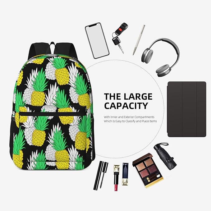 pineapple2 Backpack Multipurpose Shoulder Bag Capacity Gym Outdoor Hiking Travel Camping Gym Daypack 17in