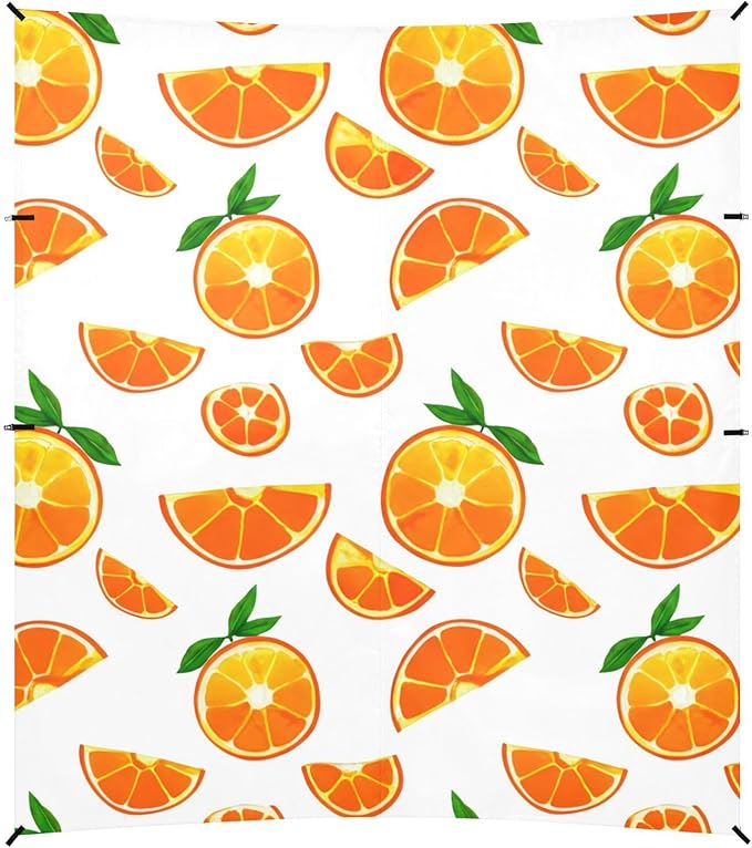 Beach Canopy with Windproof Ropes &amp Sandbags Beach Tent Sun Shade Sun Shelter for Camping Trips Fishing Backyard Fun or Picnics Oranges