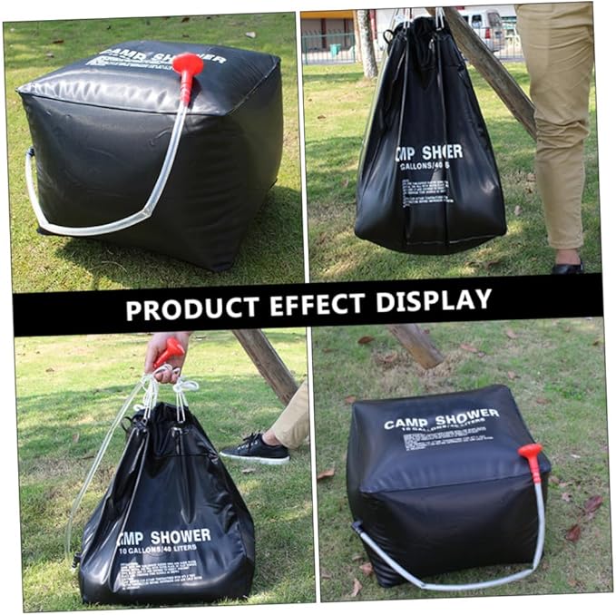 Toddmomy Portable Solar Shower Bag Outdoor Camping Water Bag for Hiking BBQ and Travel Durable Material with Strap for Easy Hanging