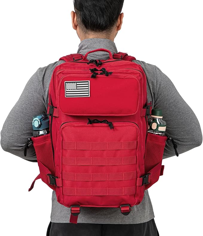 QT&ampQY 25L/45L Military Tactical Backpack For Men Molle Daypack 3 Day Bug Out Bag Hiking Rucksack With Bottle Holder