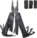 Multitool 15-in-1 Full-Size Lightweight EDC Multi-Purpose Pliers Nylon Bag Camping Knives &amp Tools Tactical Outdoor Gear Mens Gifts Ideas Gifts for Hunters Men who have Everything (Black)