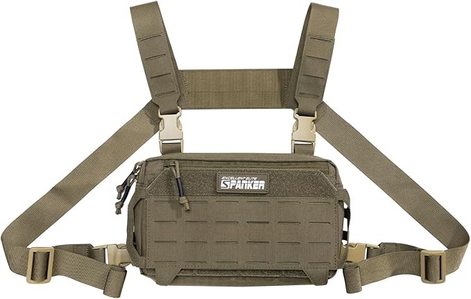 EXCELLENT ELITE SPANKER Tactical Chest Rig Pack EDC Chest Bag Molle Utility Chest Pouch for Outdoor Hunting Workouts Hiking