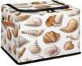 Seashell Storage Box with Lid Ocean Theme Collapsible Storage Bins Baskets Cubes Closet Shelf Clothes Organizer Containers with PU Leather Handles