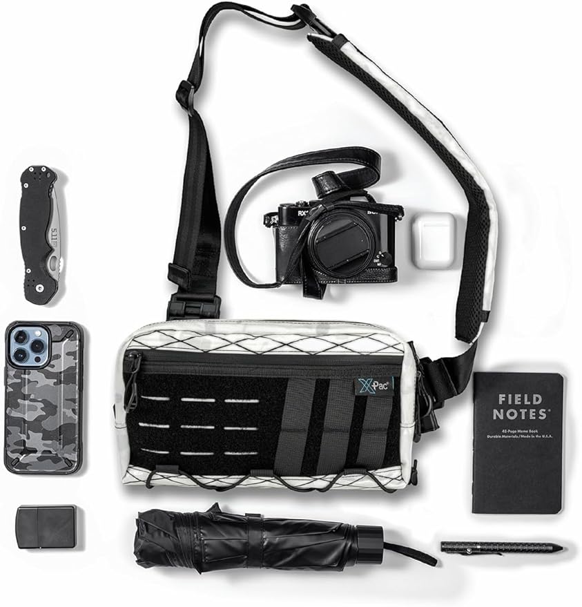 TACTICAL_GEEK Cache L3 Crossbody Shoulder Bag Multipurpose Sling Bag Chest Backpack Casual Shoulder for Daily Carry(White)
