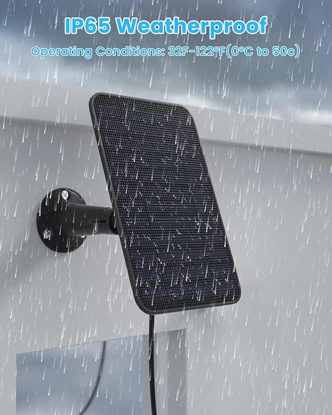 Solar Panel for Blink Outdoor 2K+/4(4th Gen)/Outdoor(3rd Gen) XT3 and XT2/XT Camera/Blink Outdoor Camera 5W Solar Panel Charger with Mount 13.1ft Cable Rubber Plug IP65 Waterproof 3 Pack