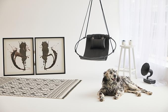 Hanging Egg Chair - Handmade Scandinavian Style Hammock Swing Chair Hanging Chair for Bedroom Indoor &amp Outdoor Patio Swing Double-Layered Faux Leather