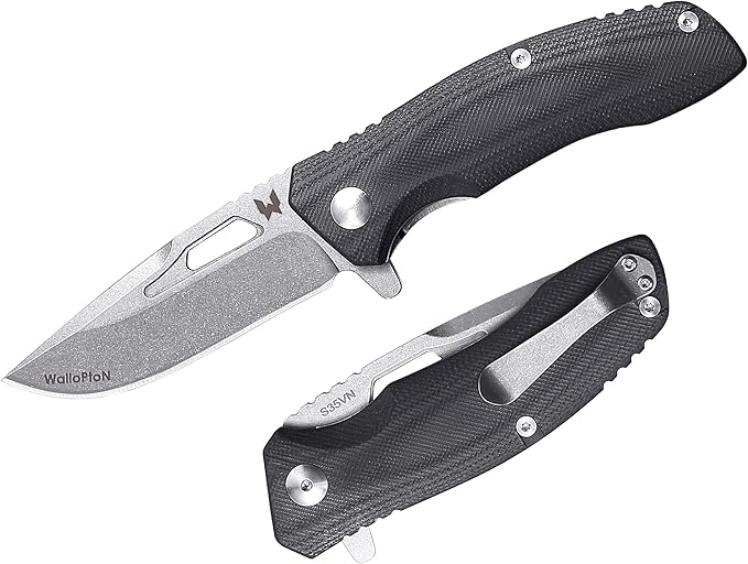 Tactical Folding Knife - CPM S35VN Steel G10 Handle - Plump Linear Blade Design - Great for Outdoor Survival Camping Hunting Ideal Gifts for Men. Eagleye Series