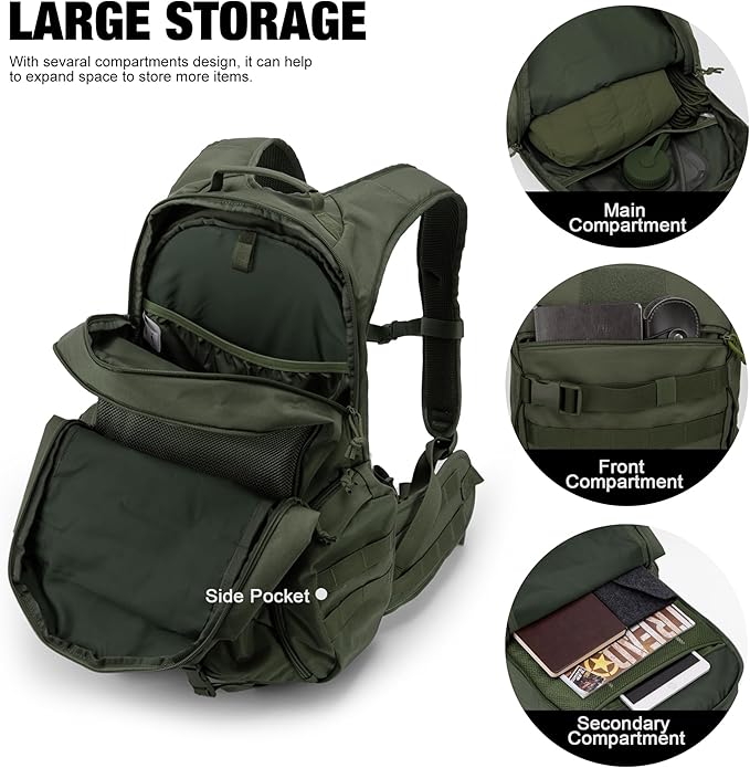 Mardingtop Tactical Molle Backpack for Men- 18L/28L EDC Hiking &amp Motorcycle Backpack