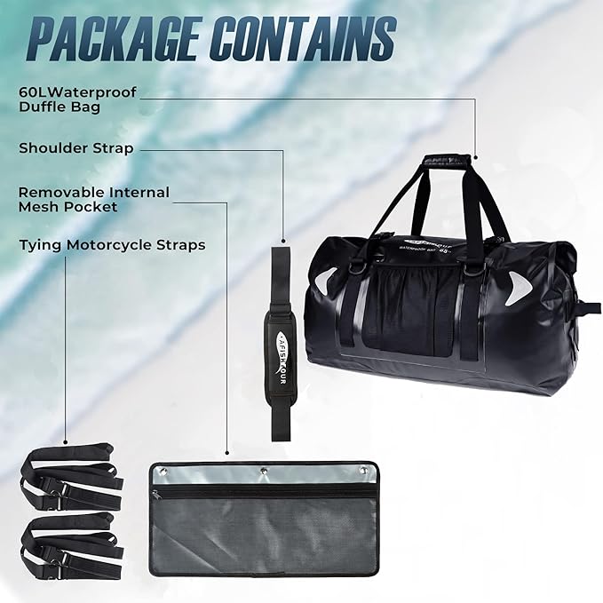 35L Heavy Duty Waterproof Dry Bag Backpack and 65L Waterproof Duffel Bag for Kayaking Rafting Boating Swimming Beach