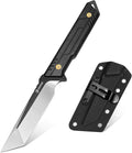 NedFoss EDC Fixed Blade Knife with Sheath 3.7 AUS-8 Steel Tanto Blade Tactical Knife with G10 Handle Camping Fixed Blade Small EDC Knives for Hunting Survival