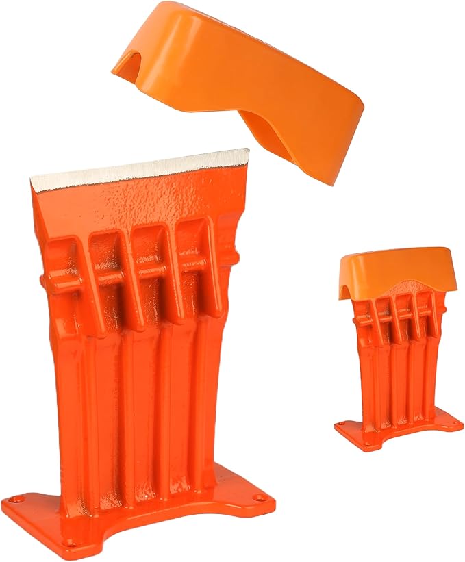 SPEED FORCE Firewood Kindling Log Wood Splitter – No Axe! Wedge Point Splits Firewood 6 Inch Orange with Safety Cover