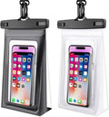 Dry Bags IPX8 Waterproof Phone Pouch with Adjustable Lanyard Large Capacity Transparent for Swimming Hiking &amp Boating(Black+White)