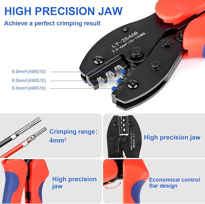 20 Pairs Solar Panel Connectors Kit with Crimper Tool - Professional Connectors Set Includes Crimping Pliers 2 Wrenches &amp 40 PCS Male/Female Wiring Kits for Solar Systems Installation