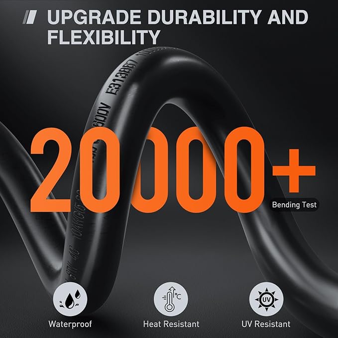 Nilight 25FT 50 Amp RV Extension Cord with Adapter 30Amp to 50Amp 250V Heavy Duty 6/3+8/1 Gauge Pure Copper STW Wire UL ETL Listed 4 Prong 14-50P 14-50R Weatherproof Suit for Generators Camper