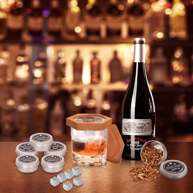 Bourbon Whiskey Gifts for Men Dad - Cocktail Smoker Kit with Torch Birthday Anniversary Unique Gifts for Father Boyfriend Husband Grandpa Smoked Bourbon Kit Mens Gifts Ideas